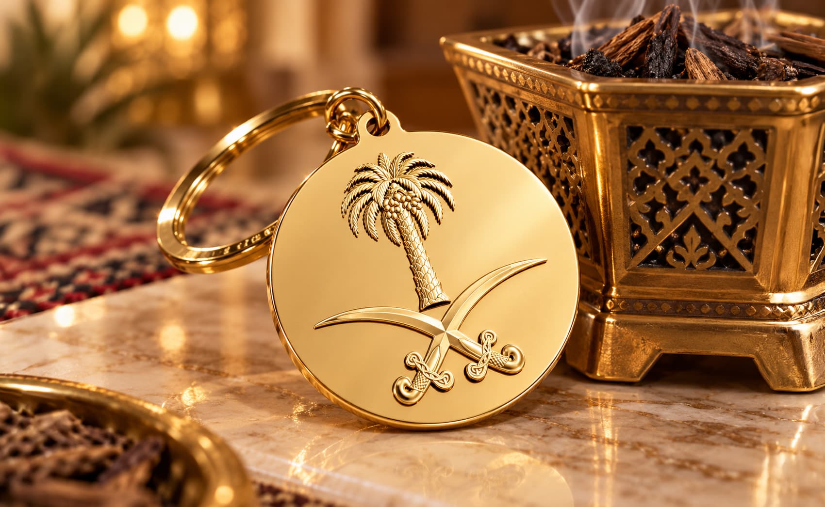 ميدالية مفاتيح بشعار المملكة العربية السعودية